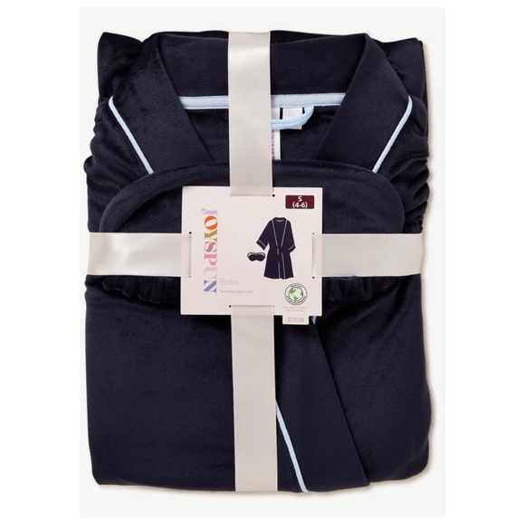 JOYSPUN WOMEN’S KNIT ROBE AND EYE MASK SET 2-Piece - Picture 5 of 7